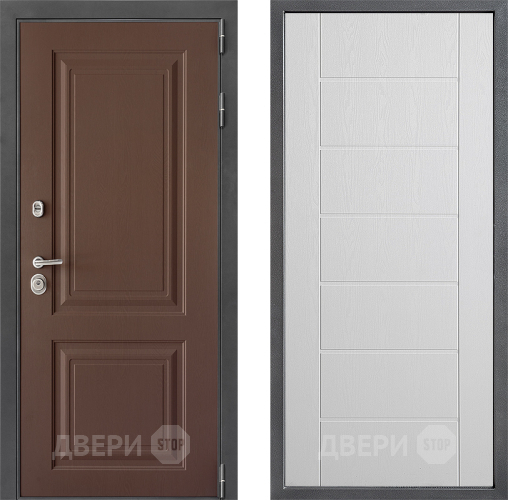 Входная металлическая Дверь Дверной континент ДК-3/729 ФЛ-Лайн Белое дерево в Ступино