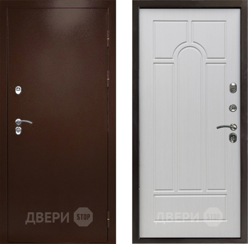Входная металлическая Дверь Престиж TERMO с терморазрывом Снегирь Медь Арка Лиственница белая в Ступино