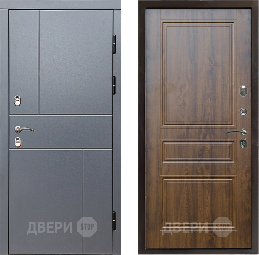 Входная металлическая Дверь Престиж TERMO с терморазрывом Горизонт Грэй Классика Дуб в Ступино