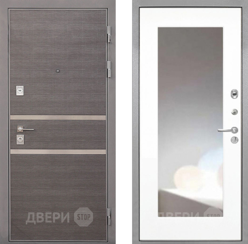 Дверь Интекрон (INTECRON) Неаполь ФЛЗ-120-М Зеркало Белый матовый в Ступино