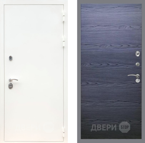 Входная металлическая Дверь Рекс (REX) 5 Белая Шагрень GL Дуб тангенальный черный в Ступино