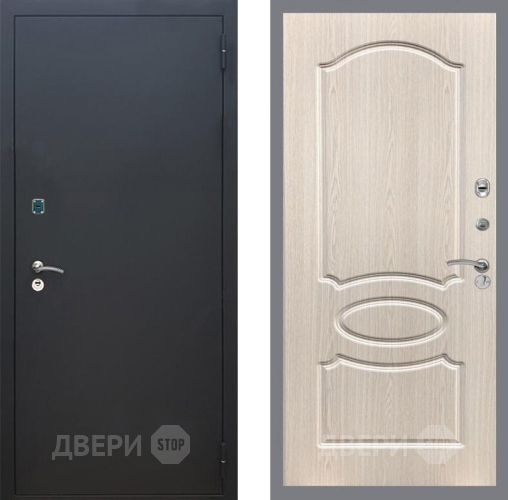 Дверь Рекс (REX) 1A Черный Муар FL-128 Беленый дуб в Ступино
